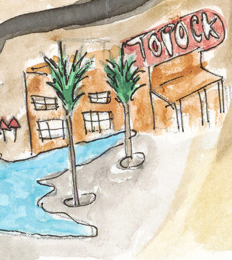 watercolor painting of Topock66